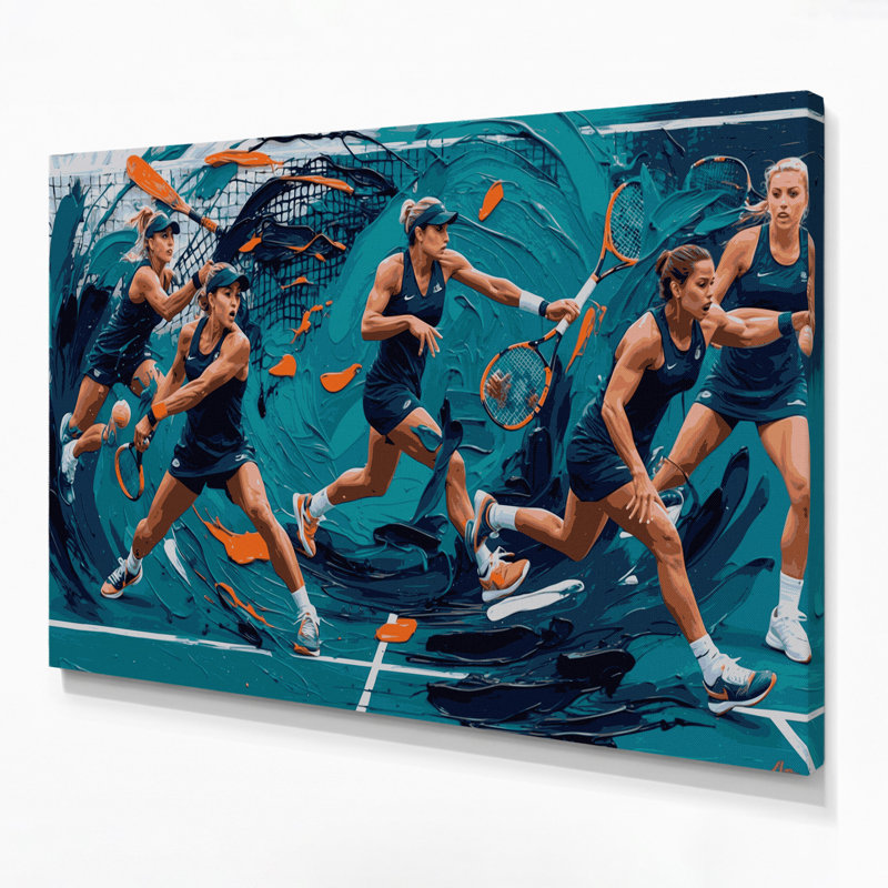Sports sur toile, tennis bleu, art mural, H 11 po x l 14 po