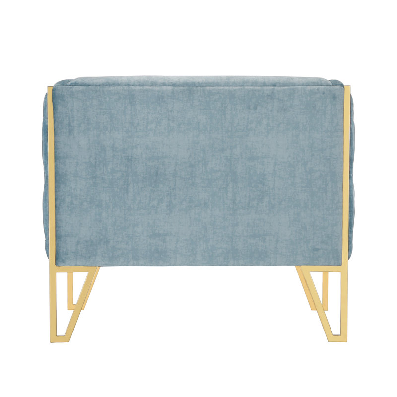 Lebel Velvet Armchair, Ocean Blue