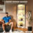 65" Corner Glass Display Cabinet With Led Lights, 4-tier Showcase Display Case With Glass Doors & Human Body Sensor, Curio Cabinet For Collectibles, Figure, Liquor, White-691008550