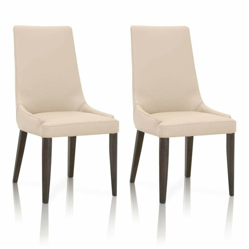 Chaise d'appoint rembourrée en cuir Aurora, Ombre foncée, Wengé foncé