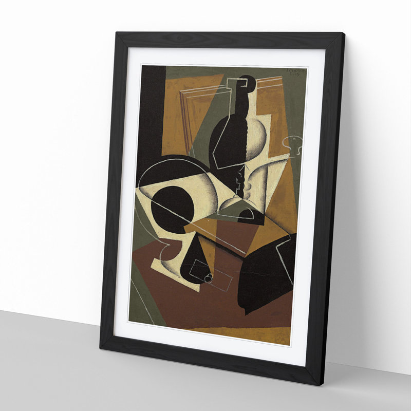 Cafe Moulin by Juan Gris - Picture Frame Painting, Black Framed, 48cm H x 36cm W x 2cm D
