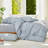 DONEUS 100% Washed Cotton Striped Duvet Cover Set Natural Linen Like Textured Bedding Set 3 Pieces with Zipper Closure-121384197-121384191