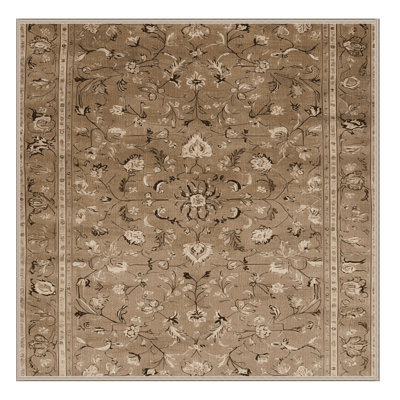 Machine Washable Persian Brown Area Rug