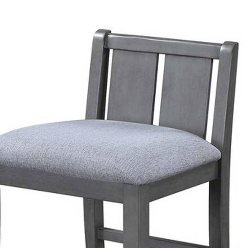 Amod Upholstered Counter Stool with Solid Wood Frame, Gray, Gray