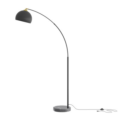 Inlight 66" Modern Arc Floor Lamp，Black Marble Base，Bulb Not Included