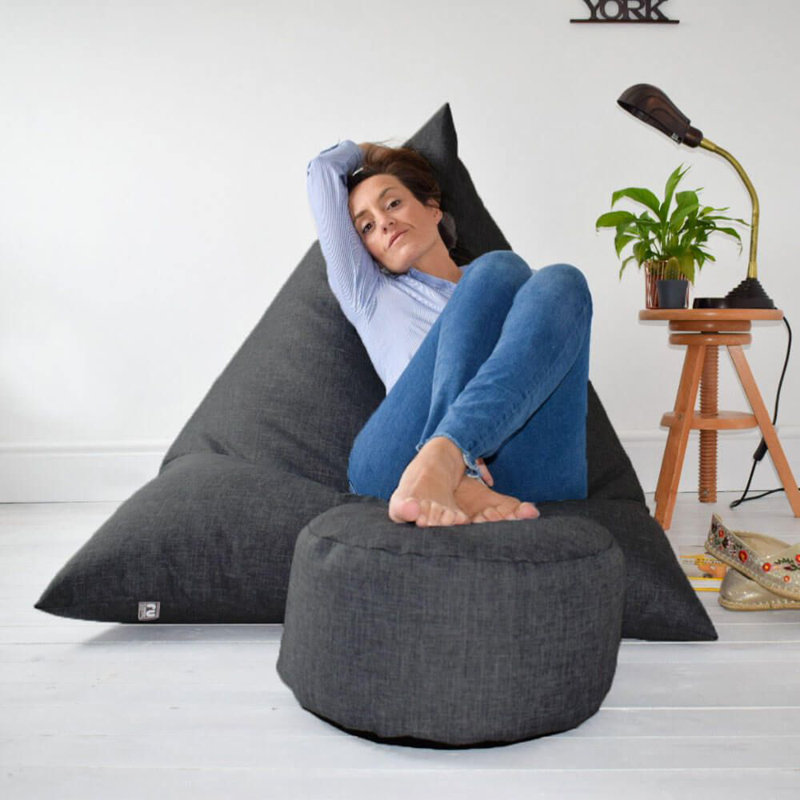 rucomfy Beanbags Barley Humbug Large Bean Bag, Use As Recliner Chair or Lounger, For Teens and Adults 90 x 140 x 116cm