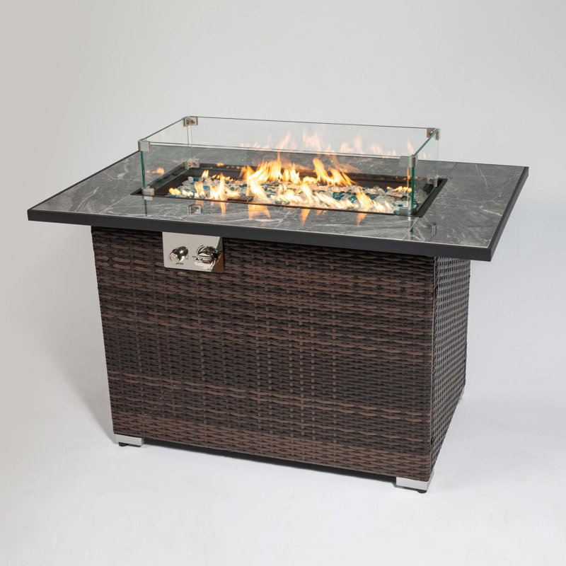 Outdoor Fire Pit Table,Propane Fire Table With Ceramic Tabletop Gas Fire Table