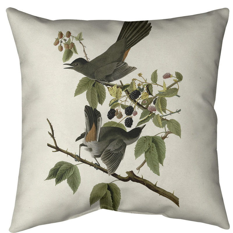 Housse de coussin en fausse oiseau pour chat, 18 po x 18 po, Blanc cassé