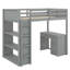 Sleek Loft Bed With Ladder & Shelves And Desk-129858122