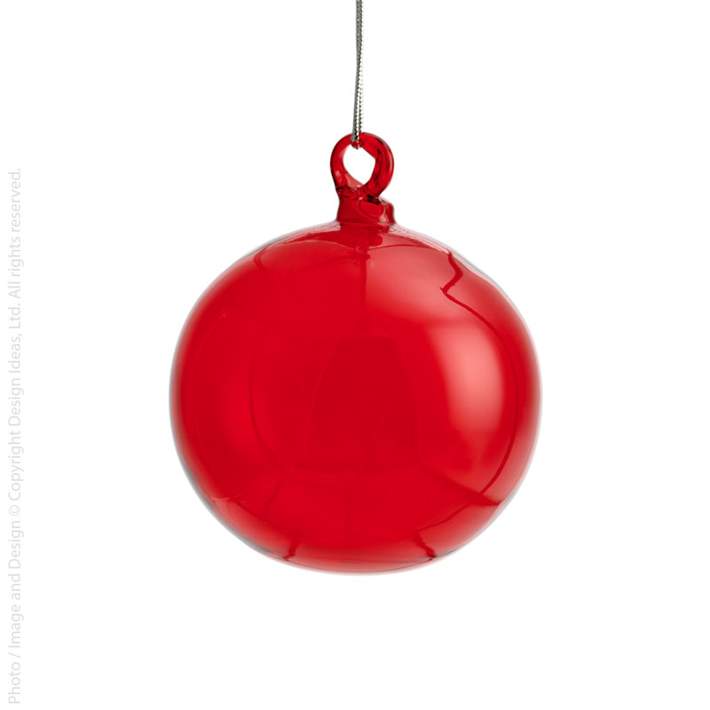 Ornement Moroah - 3 en rouge, H 4,02 po x l 4,02 po x P 4,02 po