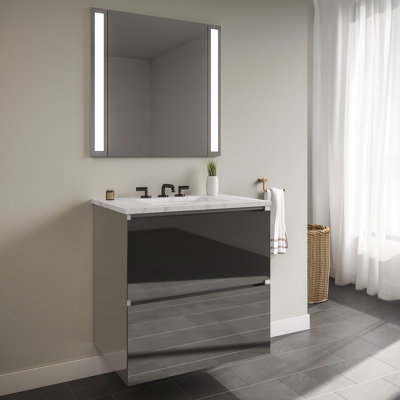 Meuble-lavabo mural double 25 po