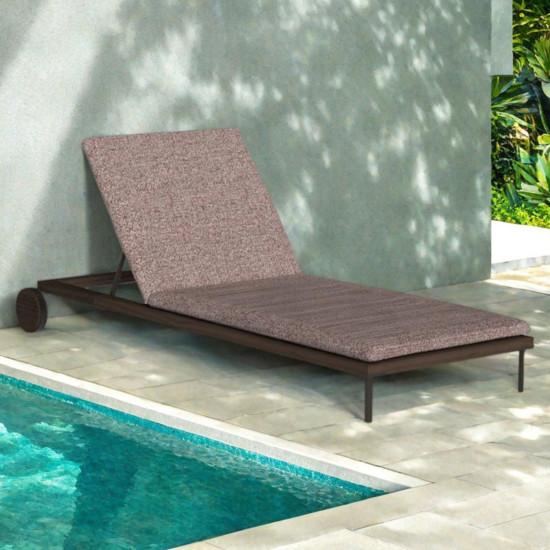 Outdoor leisure hotel beach lounge chair, Tan