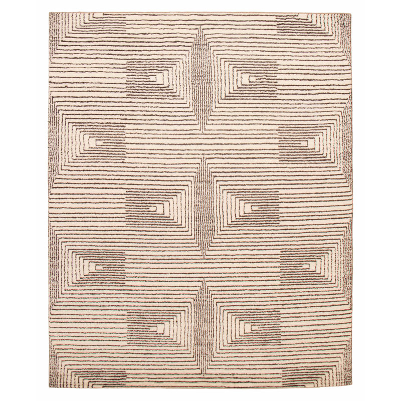 Tapis unique crème, brun 8 pi 0 po x 9 pi 11 po Tangier