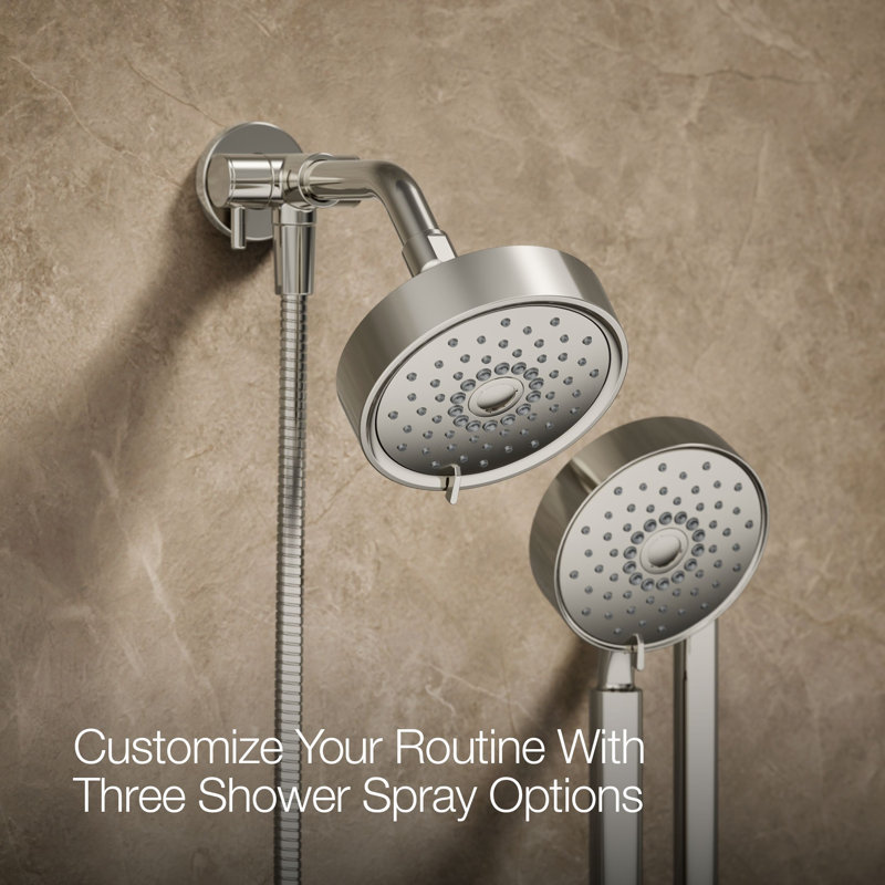 Kohler Purist Performance Showering Kit, 2.5 GPM Multifunction Showerhead and Handshower Package, Three Spray Settings