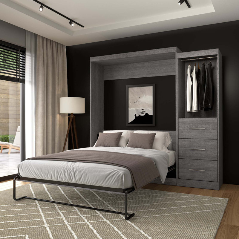 Arthor Metal Murphy Bed, Bark Gray
