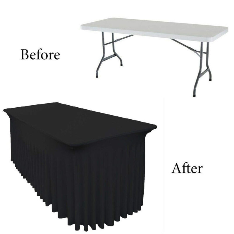 Ebon Skirt Style Tablecloth, Black