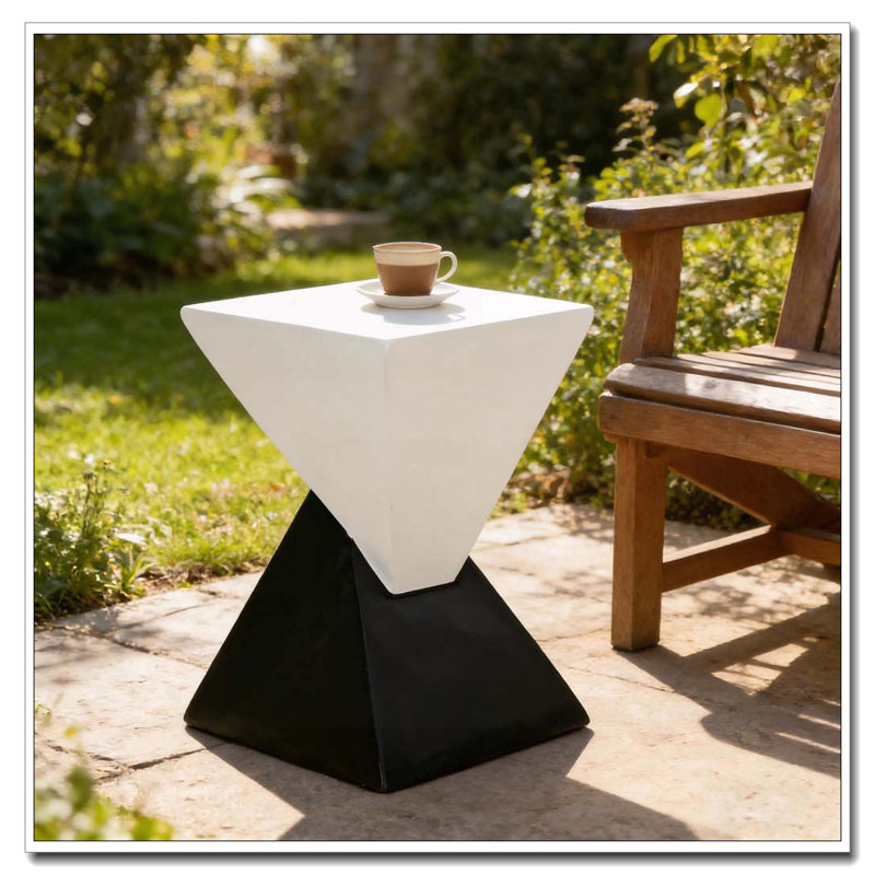 Outdoor Patio MGO Side Table, Beige, Black,White
