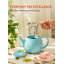 Théière, théière en porcelaine avec infuseur en acier inoxydable, théière en feuilles et floraison - 27 oz, turquoise