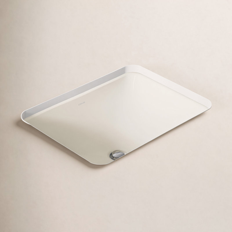 Caxton™ Kohler Rectangle 20-1/4" Undermount Bathroom Sink with Overflow, Biscuit
