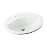 Sanibel Ceramic Circular Drop-In Bathroom Sink with Overflow