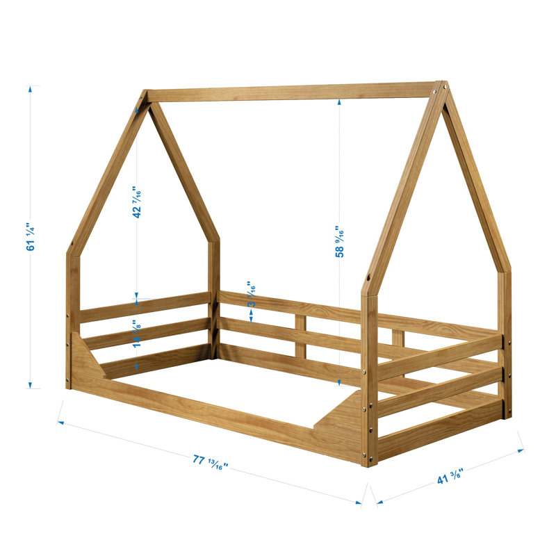 Milperra Twin Solid Wood Bed by Harper Orchard