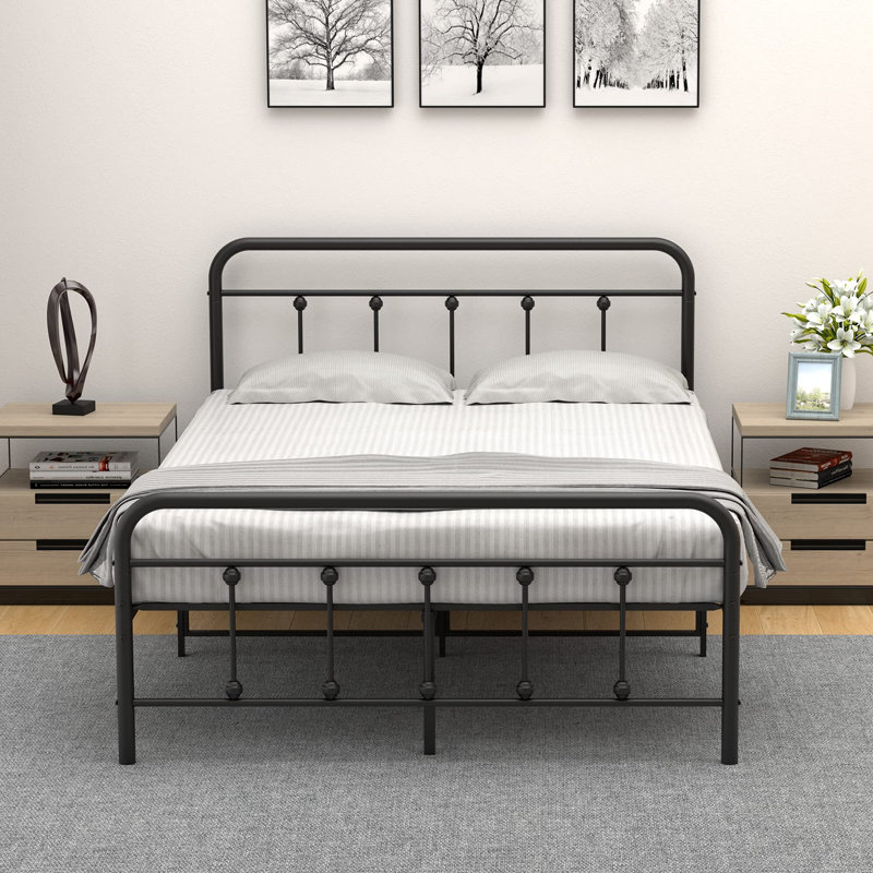 Arnis Metal Slat Headboard Design Bed, Full