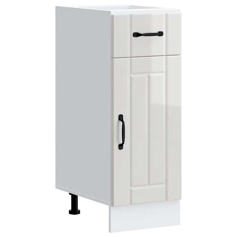 Kitchen Base Cabinet Lucca Engineered Wood, High Gloss White