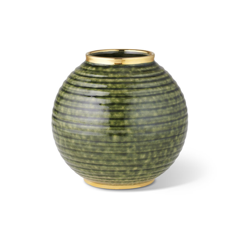 Calinda Ceramic Table Vase, Forest Green