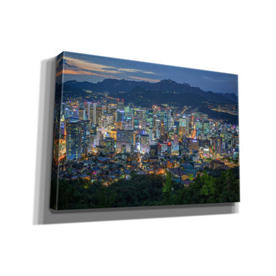 Epic Graffiti 'The Seoul Skyline' by Rick Berk Canvas Wall Art