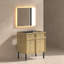 Base de meuble-lavabo simple autoportante de 30 po avec tablettes réglables et grain de bois naturel (lavabo non inclus)