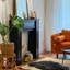 Foyer autoportant en bois manufacturé noir-983840079-983840078