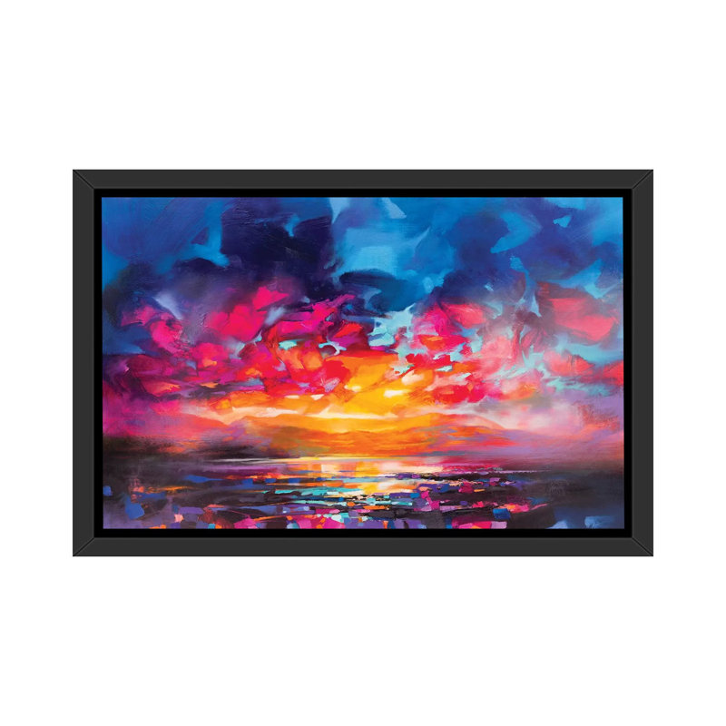 «Liquid Light V» par Scott Naismith - reproduction d'art, H 40 po x l 60 po x 1,5 po, Toile avec cadre noir