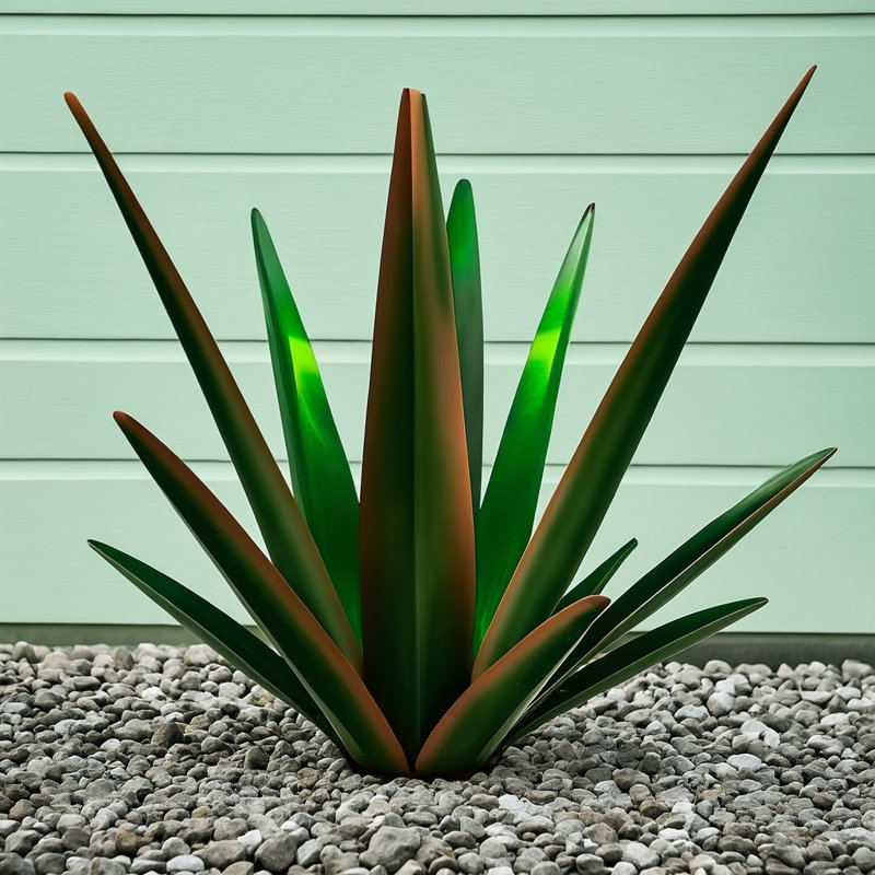 25.6-inch large agave metal garden decoration, 27" H x 5" W x 5" D