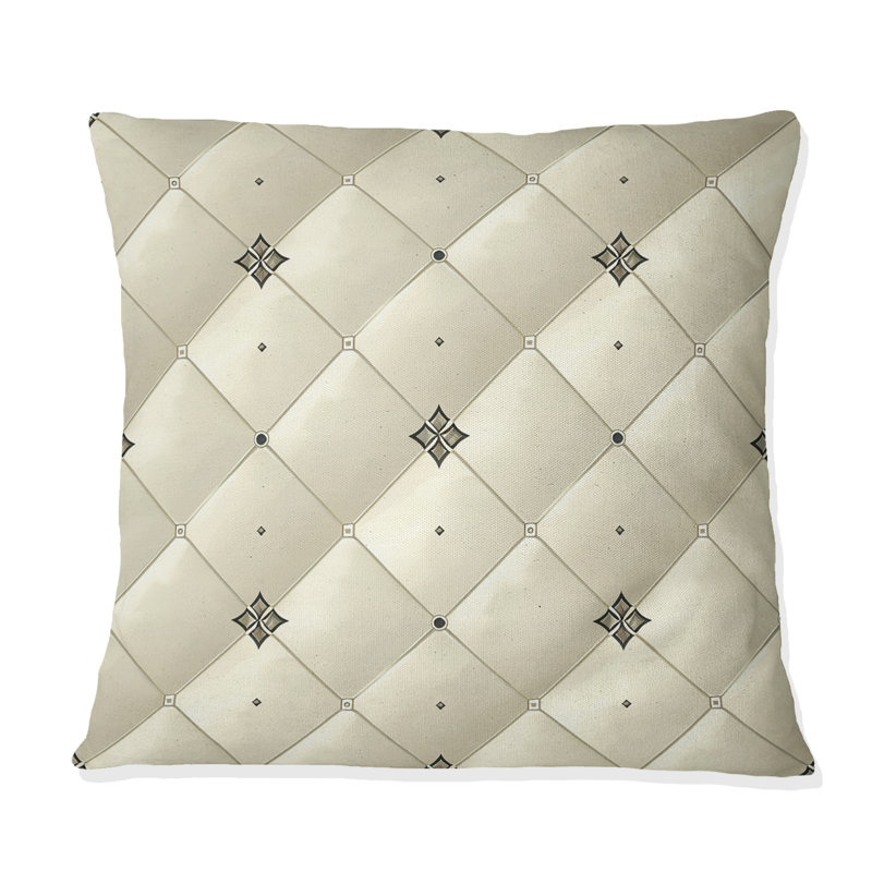 Ivoire blanc moderne Chevron Bliss I - coussin décoratif moderne, H 16 po x l 16 po