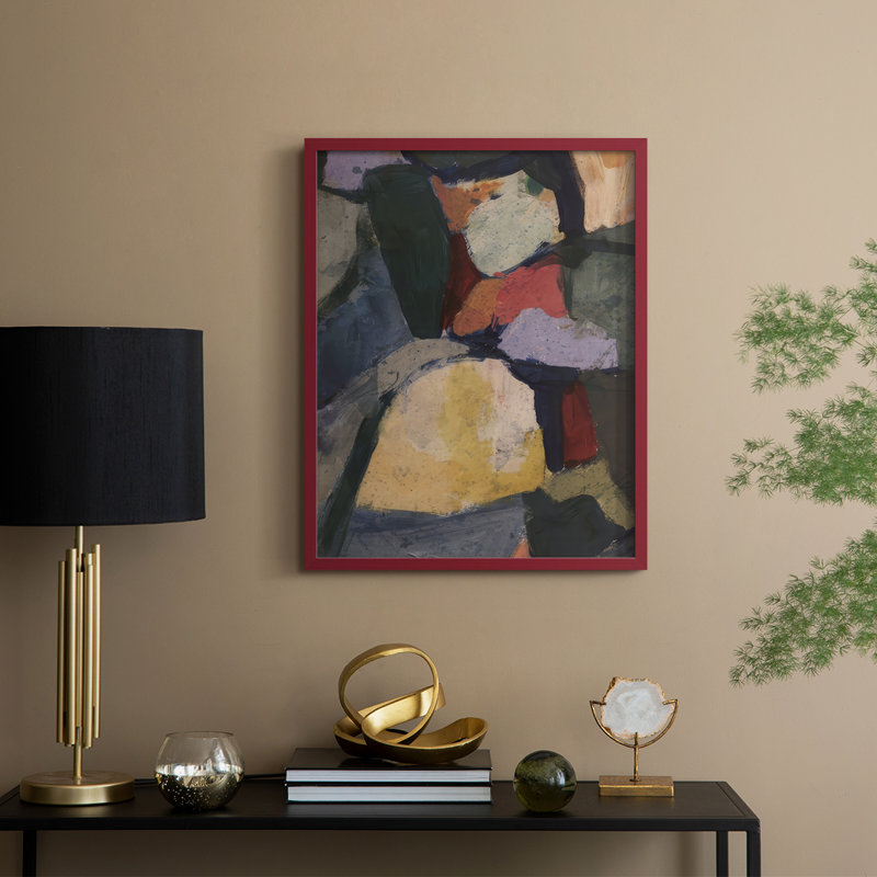 Stoneseeker I, reproduction encadrée - bois massif, H 11 po x l 9 po, Rouge