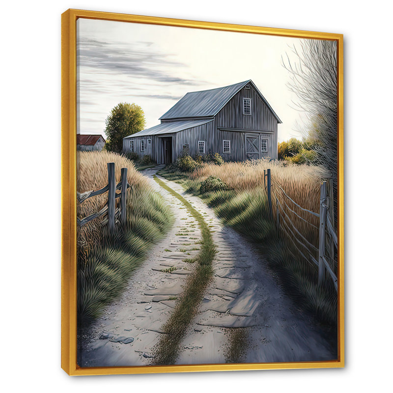 Art mural Aynsley, H 32 po x l 24 po x P 1 po, Toile avec cadre flottant or