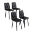 Table de cuisine carrée pour 4 personnes, surface en faux marbre, pieds en fer, table de salle à manger noire 4, supports, économie d'espace, chiffon en microfibre et meubles d'assemblage-103528523-103528520