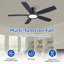 Ventilateur de plafond encastré moderne de 52 po avec lumières et télécommande, réversible et 5 pales à double face-1012272282