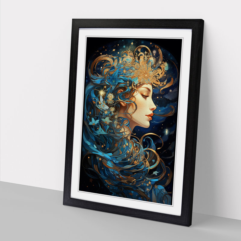 Single Picture Frame Print on Wood, 34cm H x 25cm W, Black Framed