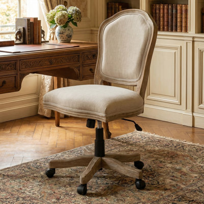 Fauteuil de bureau pivotant à roulettes French Country