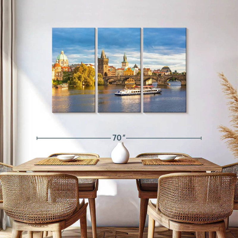Vue pittoresque de Prague, H 36 po x l 57 po
