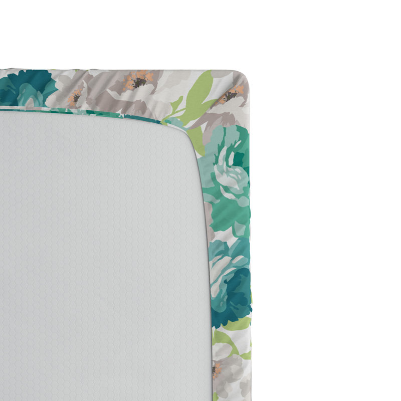Microfiber Floral Fitted Sheet, Twin Fitted Sheet