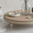 Brown Beaded Round Wooden Decor Tray Stand, Rustic Candle Holder Display Riser-1204729258