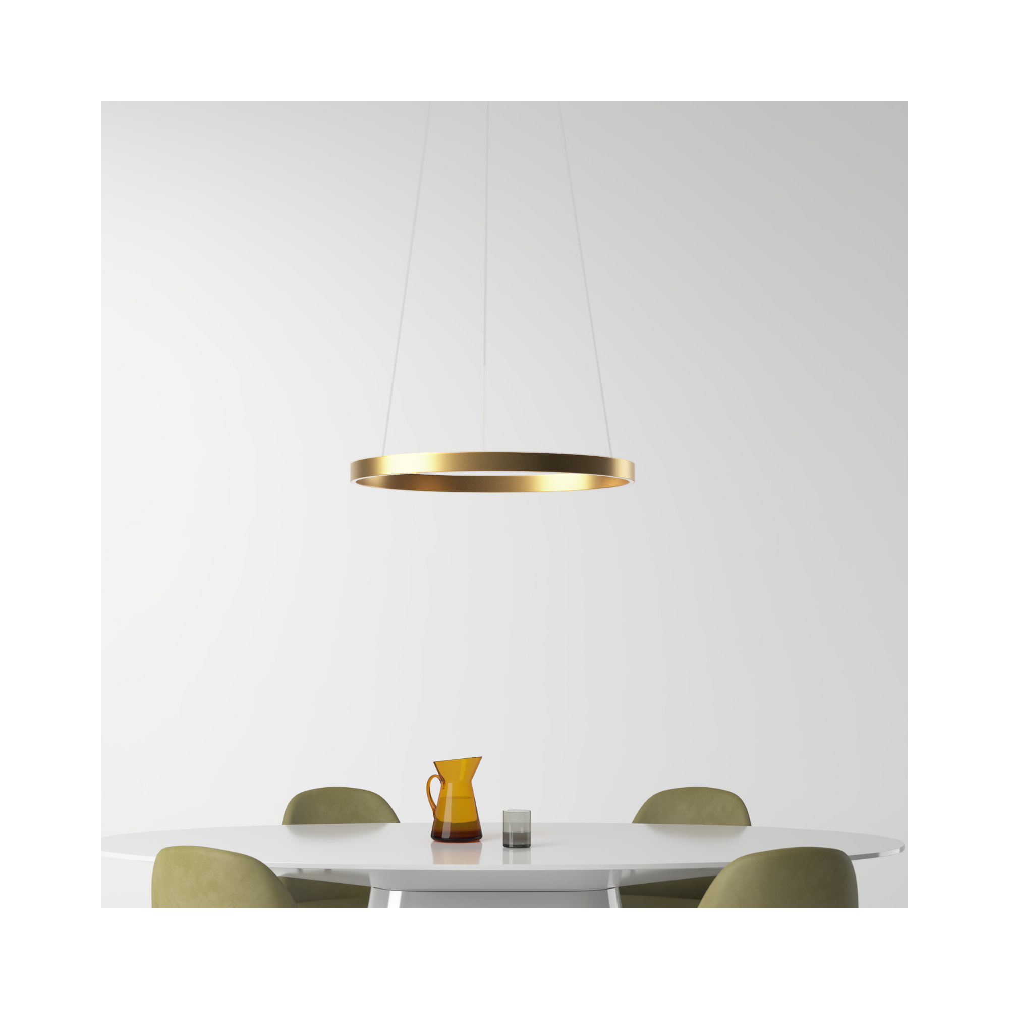 Mills Single Light Dimmable LED Pendant, Gold, 1.25" H x 23.5" W x 23.5" D