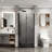34"X72" Semi-Frameless Pivot Shower Door, 1/4 Inch Thick Clear Tempered Glass, Modern Bathroom Swing Door Design-110439333