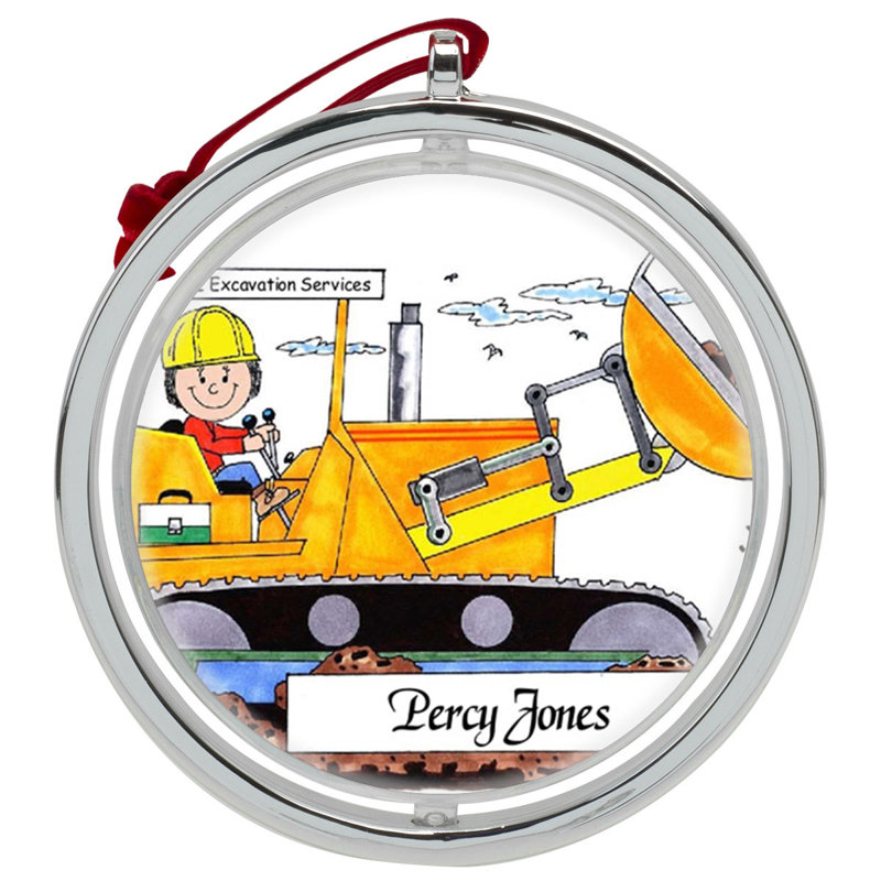 Ornement de Noël personnalisable pour bulldozer, Oui
