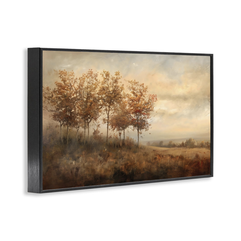 Vaste paysage d'automne, estampe numérique, design by Creative Studio, H 12 po x l 18 po, Noir
