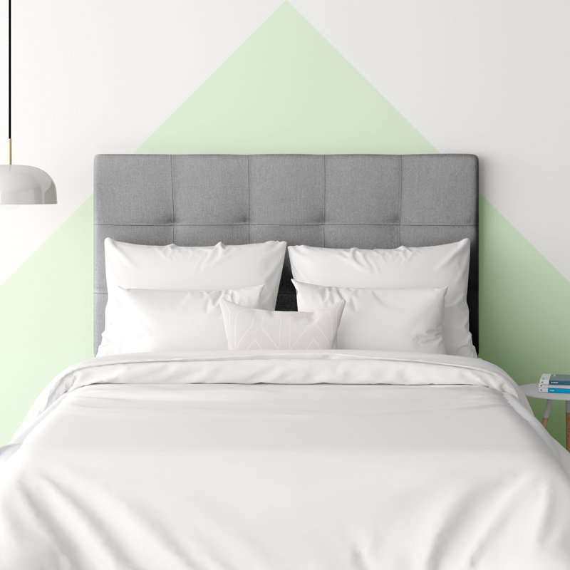 Tête de lit tapissier capitonnée Ciriaca, Gris clair, Simple