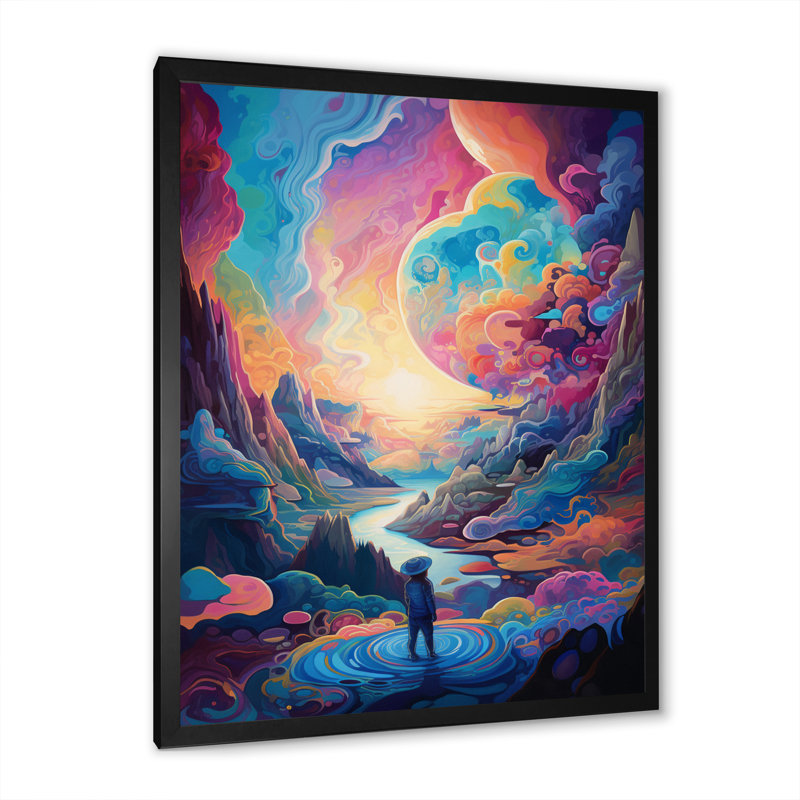 «Solitude Mysterious Rainbow Vision Landscape» - impression, H 20 po x l 12 po x P 1 po, Cadre simple noir