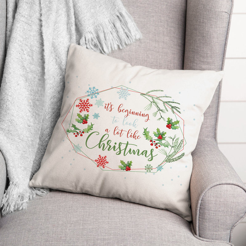 Beginning Look Christmas Throw Pillow, 16" x 16"